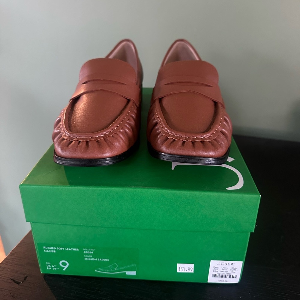 Brand new jcrew camel loafers size 9